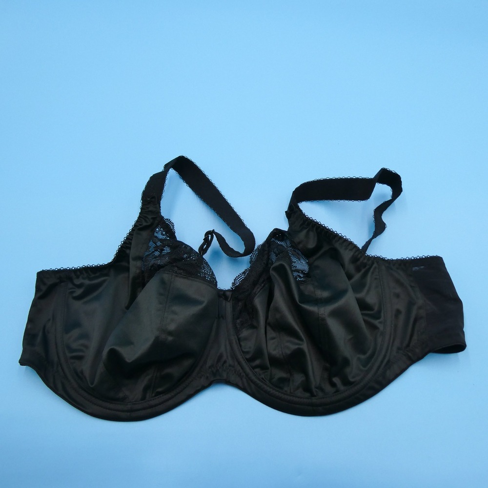 Elomi Bra Womens 42DDD Cate Black Full Coverage Underwire Lace Polyester Blend